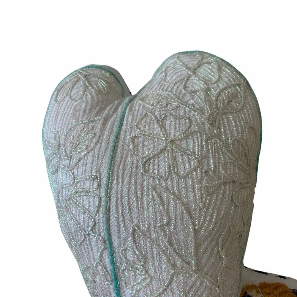 NEW Mackenzie Childs Bee Shaped Decorative Pillow 18x16 Courtly Check